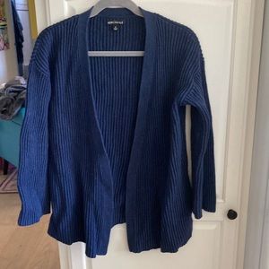 J CREW Mercantile Cotton Ribbed Open Navy Cardigan size small